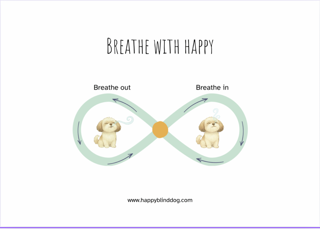 Home Image of the breathing activity showing a figure 8 with arrows to trace as you breathe in and out.